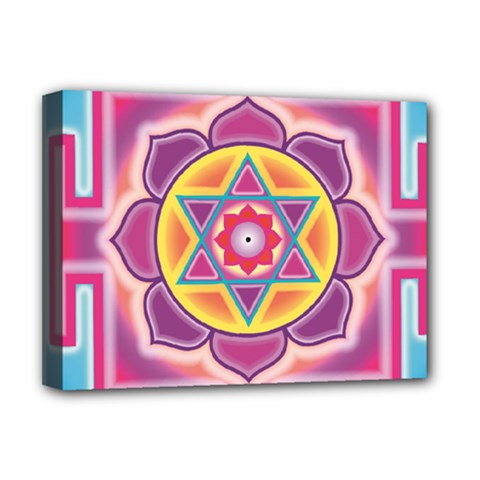 Kali Yantra Inverted Rainbow Deluxe Canvas 16  X 12   by Mariart