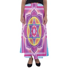 Kali Yantra Inverted Rainbow Flared Maxi Skirt by Mariart