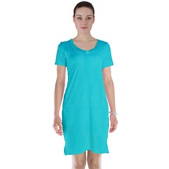 Line Blue Short Sleeve Nightdress by Mariart