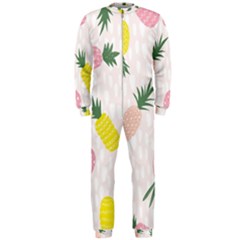 Pineapple Rainbow Fruite Pink Yellow Green Polka Dots Onepiece Jumpsuit (men)  by Mariart