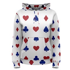 Playing Cards Hearts Diamonds Women s Pullover Hoodie by Mariart