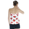 Red Fruit Strawberry Pattern Strapless Top View2