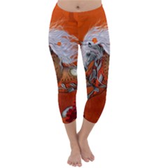 Steampunk, Wonderful Wild Steampunk Horse Capri Winter Leggings  by FantasyWorld7