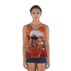 Steampunk, Wonderful Wild Steampunk Horse Sport Tank Top  by FantasyWorld7