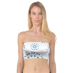 Blue Winter Snowflakes Star Triangle Bandeau Top by Mariart