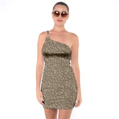 Leather Texture Brown Background One Soulder Bodycon Dress by Nexatart