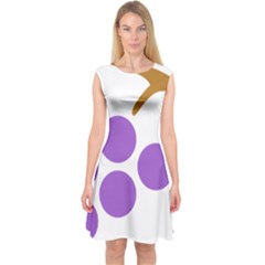 Fruit Grape Purple Capsleeve Midi Dress by Mariart