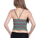 Horizontal Line Red Green Spaghetti Strap Bra Top View2