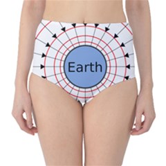 Magnetik Earth s Gravitational Line Triangle High-waist Bikini Bottoms by Mariart