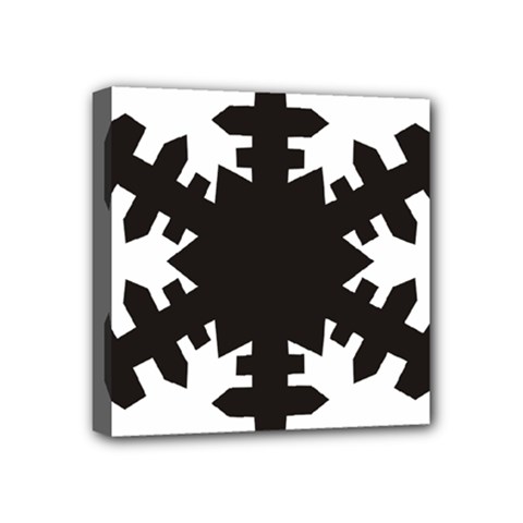 Snowflakes Black Mini Canvas 4  X 4  by Mariart