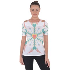 Snowflakes Heart Love Valentine Angle Pink Blue Sexy Short Sleeve Top by Mariart