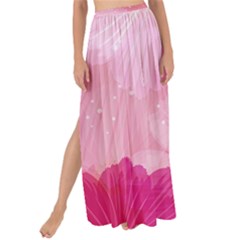 Cosmos Flower Floral Sunflower Star Pink Frame Maxi Chiffon Tie-up Sarong by Mariart