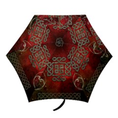 The Celtic Knot With Floral Elements Mini Folding Umbrellas by FantasyWorld7