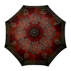 The Celtic Knot With Floral Elements Golf Umbrellas by FantasyWorld7