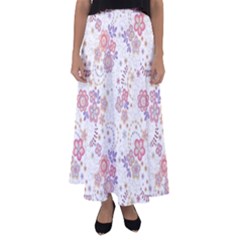 Flower Floral Sunflower Rose Purple Red Star Flared Maxi Skirt by Mariart