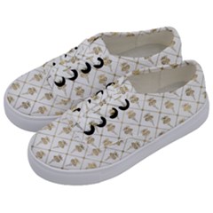 Flower Leaf Gold Kids  Classic Low Top Sneakers by Mariart