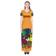 Healthy Vegetables Food Short Sleeve Maxi Dress by Mariart