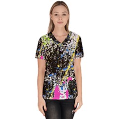 Spot Paint Pink Black Green Yellow Blue Sexy Scrub Top by Mariart