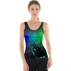 Space Galaxy Green Blue Black Spot Light Neon Rainbow Tank Top by Mariart