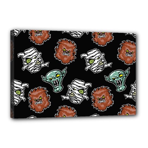 Pattern Halloween Werewolf Mummy Vampire Icreate Canvas 18  X 12  by iCreate