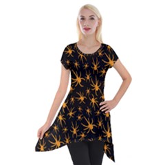 Halloween Spiders Short Sleeve Side Drop Tunic by iCreate