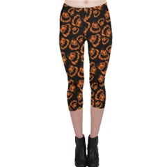 Pattern Halloween Jackolantern Capri Leggings  by iCreate