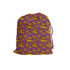 1pattern Halloween Colorfuljack Icreate Drawstring Pouches (large)  by iCreate