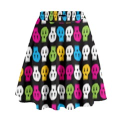 Pattern Painted Skulls Icreate High Waist Skirt by iCreate