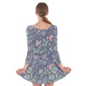 Cactus Pattern Green  Long Sleeve Velvet Skater Dress View2