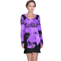 Halloween Long Sleeve Nightdress by Valentinaart