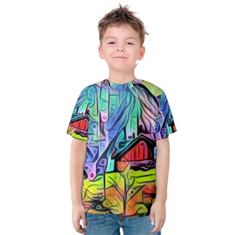 Magic Cube Abstract Art Kids  Cotton Tee by NouveauDesign