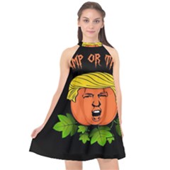 Trump Or Treat  Halter Neckline Chiffon Dress  by Valentinaart