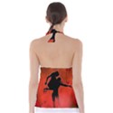 Dancing Couple On Red Background With Flowers And Hearts Babydoll Tankini Top View2