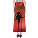 Dancing Couple On Red Background With Flowers And Hearts Full Length Maxi Skirt View2