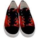 Dancing Couple On Red Background With Flowers And Hearts Men s Low Top Canvas Sneakers View1