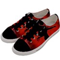 Dancing Couple On Red Background With Flowers And Hearts Men s Low Top Canvas Sneakers View2