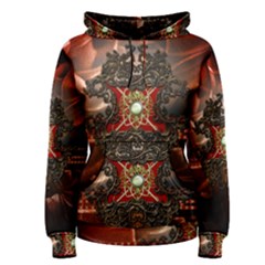 Wonderful Floral Design With Diamond Women s Pullover Hoodie by FantasyWorld7