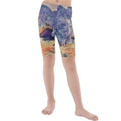 Impressionism Kids  Mid Length Swim Shorts by NouveauDesign