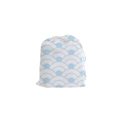 Blue,white,shell,pattern Drawstring Pouches (xs)  by NouveauDesign