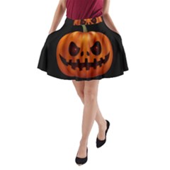 Halloween Pumpkin A-line Pocket Skirt by Valentinaart