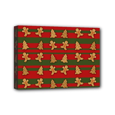 Ginger Cookies Christmas Pattern Mini Canvas 7  X 5  by Valentinaart