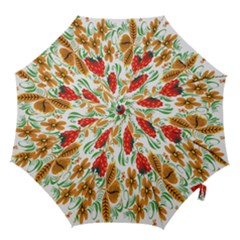 Flower Floral Red Yellow Leaf Green Sexy Summer Hook Handle Umbrellas (medium) by Mariart