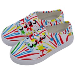 Fireworks Rainbow Flower Kids  Classic Low Top Sneakers by Mariart