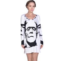 Frankenstein s Monster Halloween Long Sleeve Nightdress by Valentinaart