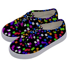 Colorful Rectangles On A Black Background                         Kids  Classic Low Top Sneakers by LalyLauraFLM