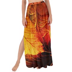 Ablaze With Beautiful Fractal Fall Colors Maxi Chiffon Tie-up Sarong by jayaprime