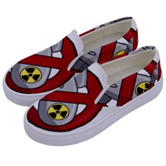 No Nuclear Weapons Kids  Canvas Slip Ons by Valentinaart