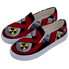 No Nuclear Weapons Kids  Canvas Slip Ons by Valentinaart