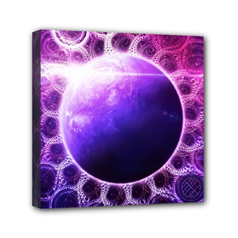 Beautiful Violet Nasa Deep Dream Fractal Mandala Mini Canvas 6  X 6  by jayaprime