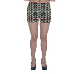 Zig Zag Multicolored Ethnic Pattern Skinny Shorts by dflcprintsclothing